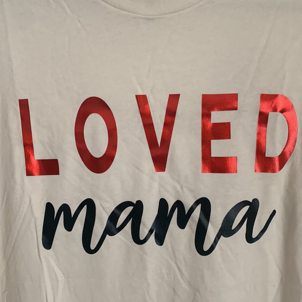 Loved Mama Long Sleeve Jersey Tee Size Large